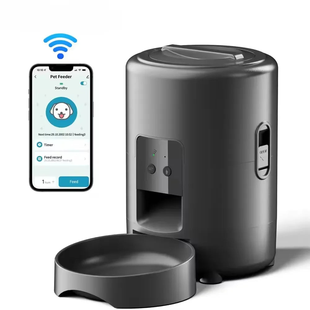 Smart Pet Feeder (2L) – WiFi + Button Control | Free Pet Brush Gift Inside 🎁 Free Delivery