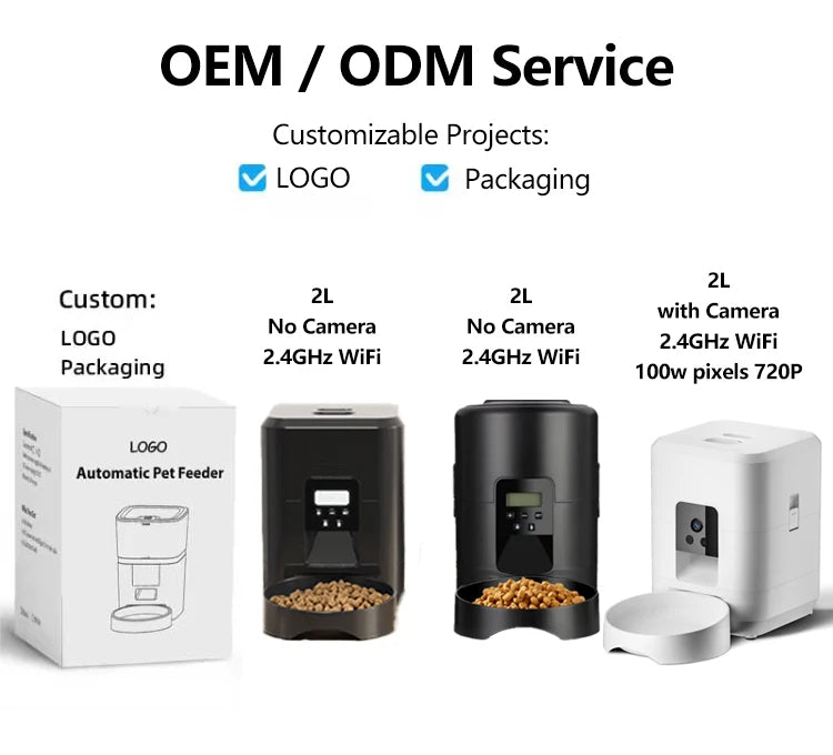 Smart Pet Feeder (2L) – WiFi + Button Control | Free Pet Brush Gift Inside 🎁 Free Delivery