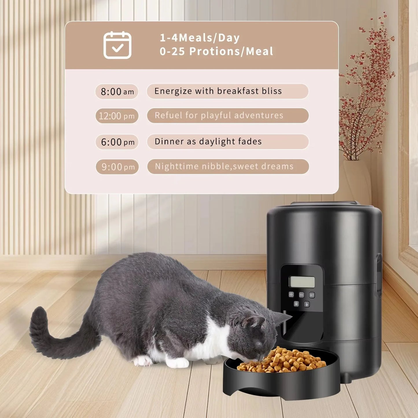 Smart Pet Feeder (2L) – WiFi + Button Control | Free Pet Brush Gift Inside 🎁 Free Delivery