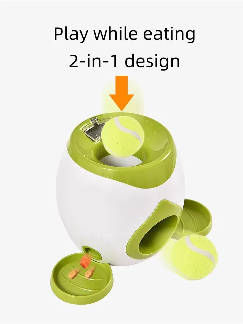 Automatic Dog Ball Launcher & Treat Dispenser – Smart Training Toy for Active Pets