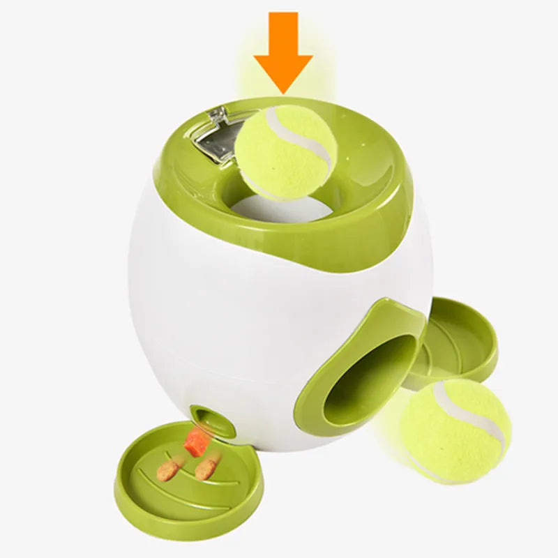 Automatic Dog Ball Launcher & Treat Dispenser – Smart Training Toy for Active Pets