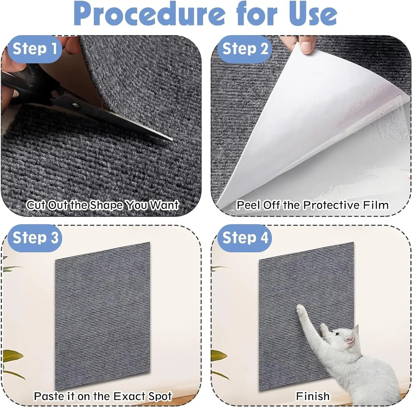 Cat Scratch Mat | Self-Adhesive, Trimmable & Durable Carpet Pad for Cats