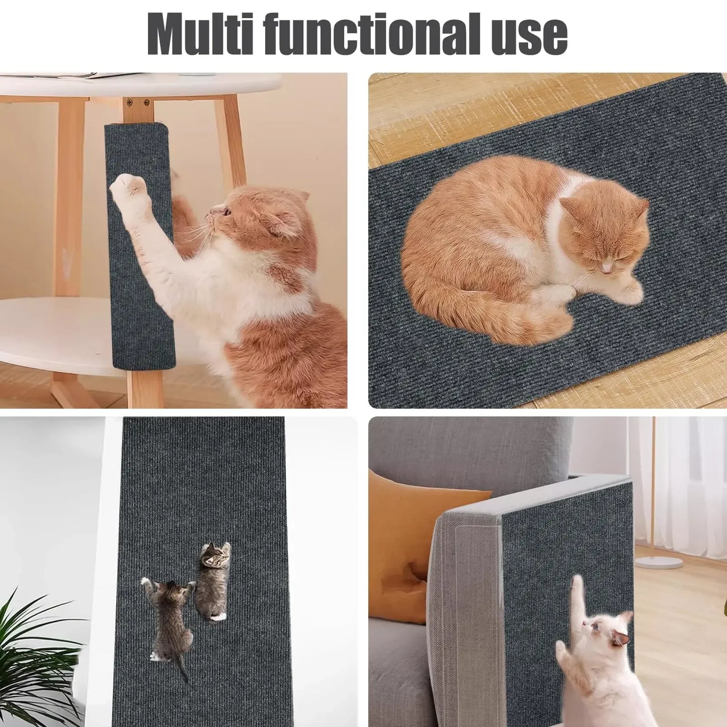 Cat Scratch Mat | Self-Adhesive, Trimmable & Durable Carpet Pad for Cats