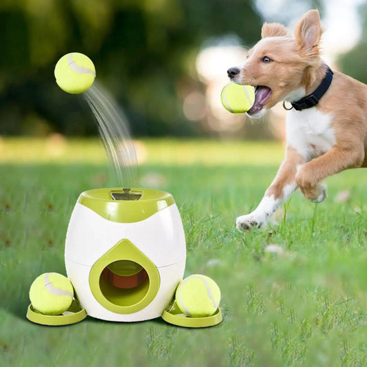 Automatic Dog Ball Launcher & Treat Dispenser – Smart Training Toy for Active Pets